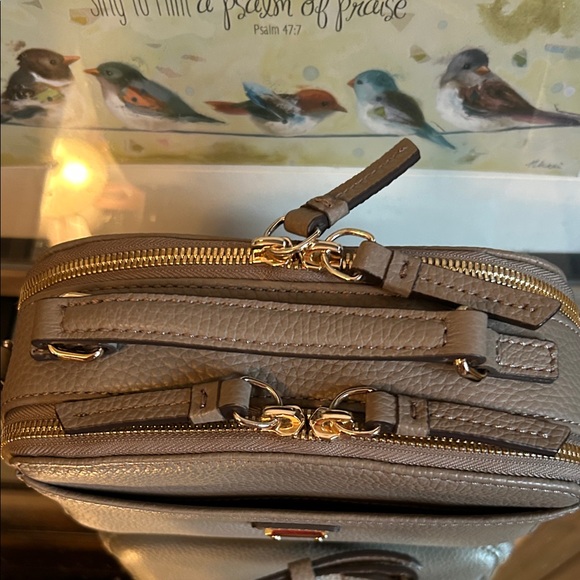 Dooney & Bourke Taupe Leather Crossbody Bag - Picture 4 of 16